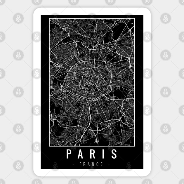 Paris France Minimalist Map Magnet by Mapagram